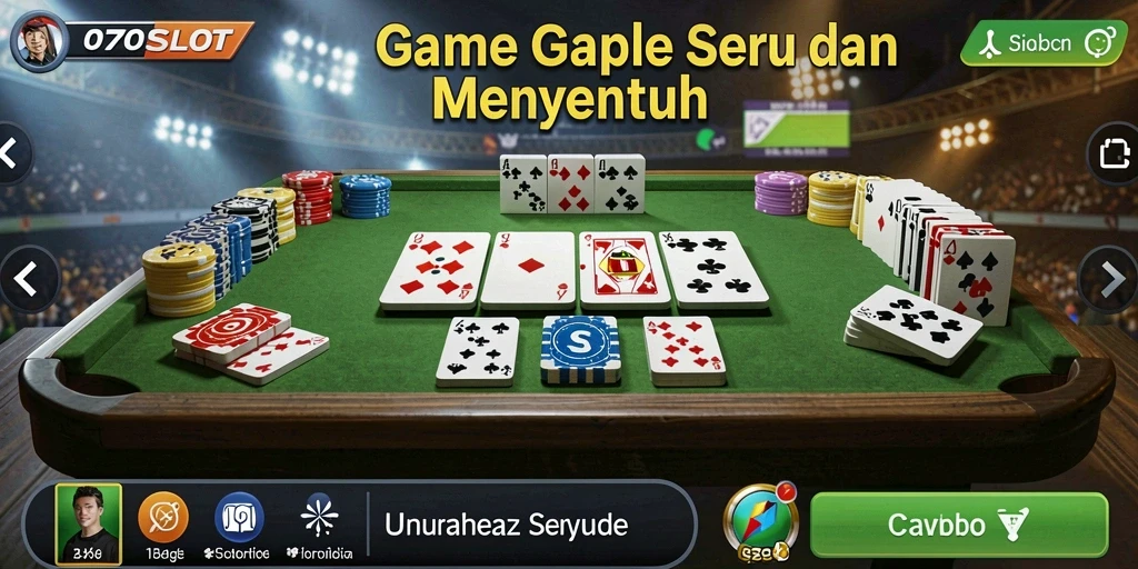 Tampilan gameplay seru dalam game Gaple 070SLOT.