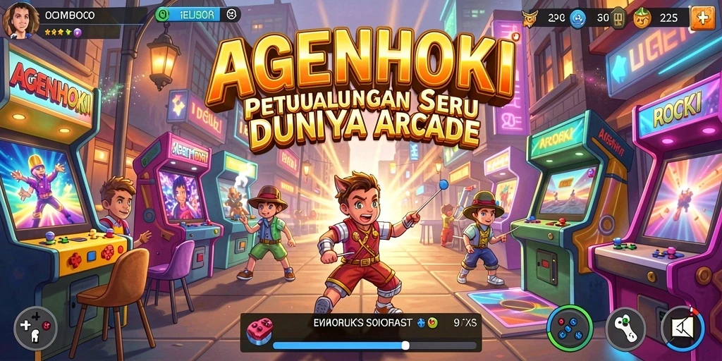 Screenshot AGENHOKI yang menampilkan aksi gameplay seru dan penuh warna.