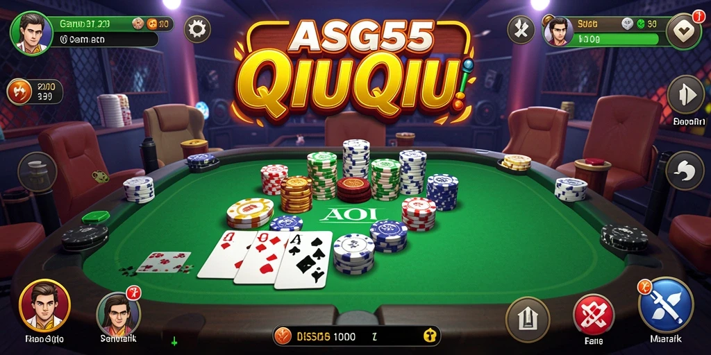 Tampilan gameplay ASG55 dalam aksi QiuQiu.