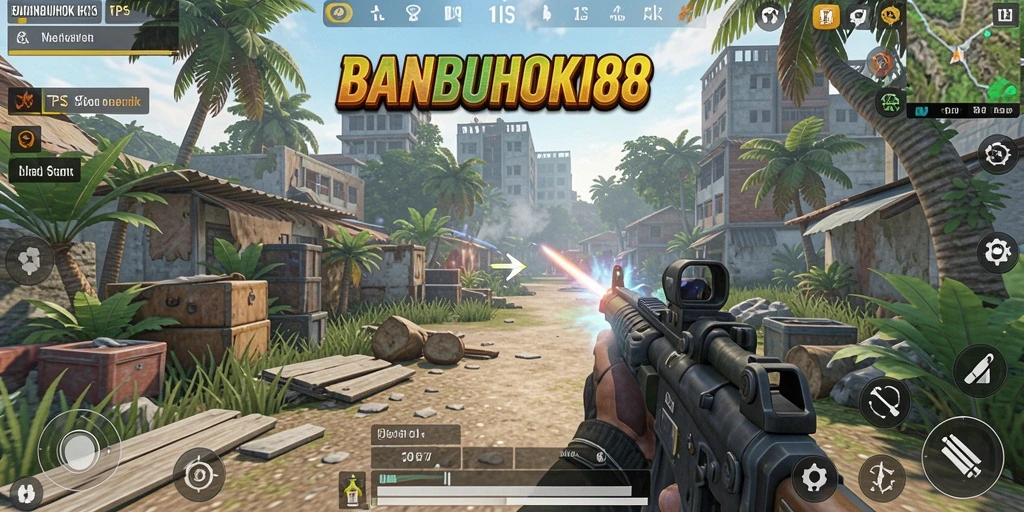 Screenshot gameplay BANBUHOKI88 dengan aksi menegangkan.