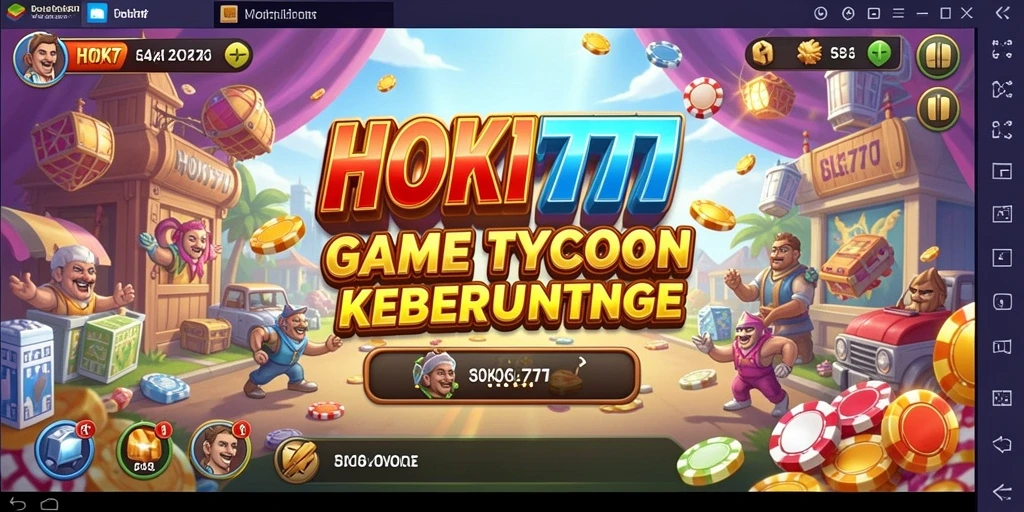 Tampilan gameplay HOKI777 yang menampilkan manajemen bisnis yang seru.