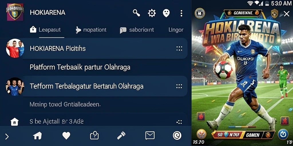 Tampilan gameplay HOKIARENA dengan berbagai pilihan taruhan olahraga.
