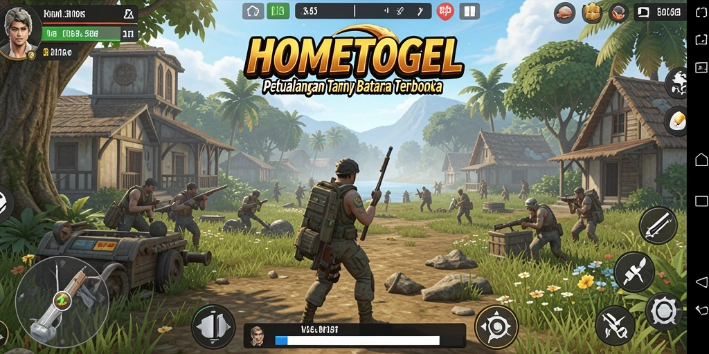 Gameplay HOMETOGEL menunjukkan eksplorasi dunia yang luas dan interaksi karakter.