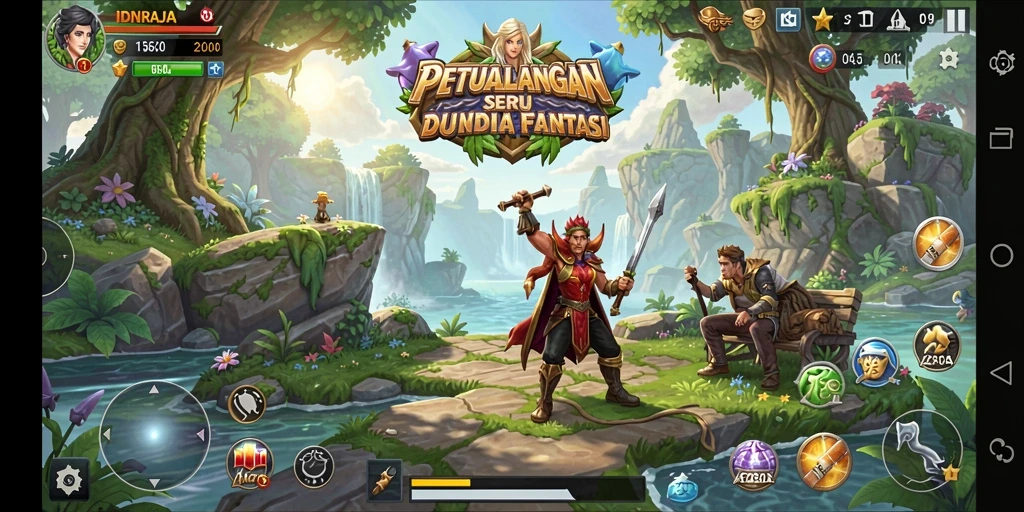 Screenshot IDNRAJA menampilkan aksi pertempuran yang mendebarkan.