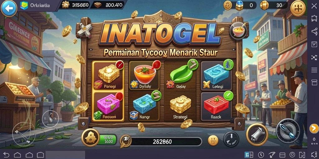 Tampilan gameplay menarik dari INATOGEL yang menunjukkan pengalaman Tycoon.