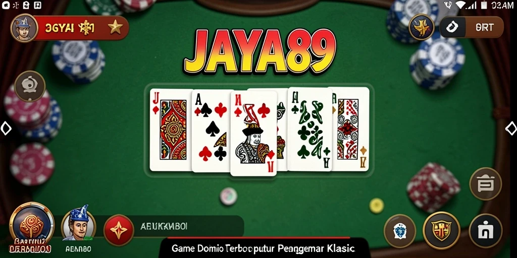Screenshot gameplay JAYA89 menampilkan suasana permainan Domino yang seru.