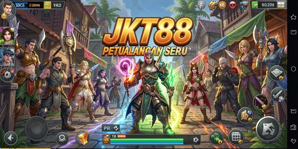 Screenshot gameplay JKT88 yang menampilkan pertarungan seru di dunia RPG.