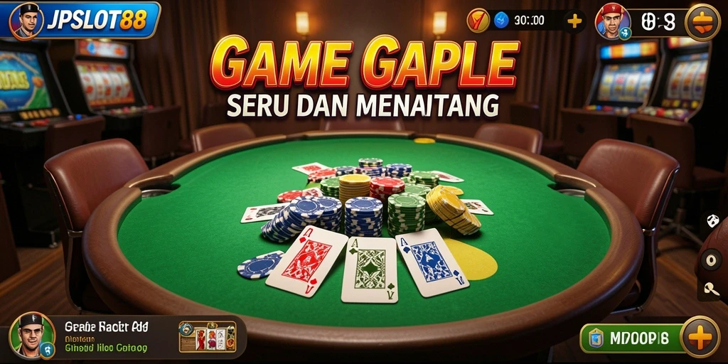 Tampilan gameplay Gaple yang menarik dan interaktif di JPSLOT88.