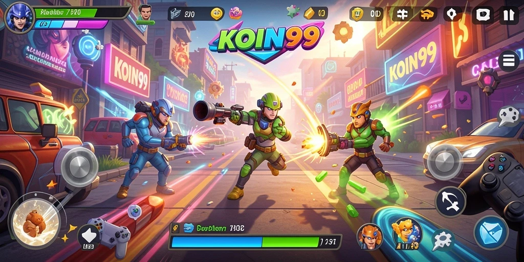 Tampilan gameplay seru dari KOIN99 yang menantang dan menghibur.