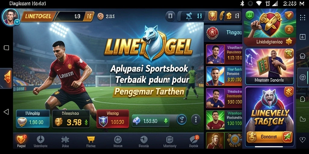 Tampilan screenshot utama yang menampilkan fitur taruhan LINETOGEL.