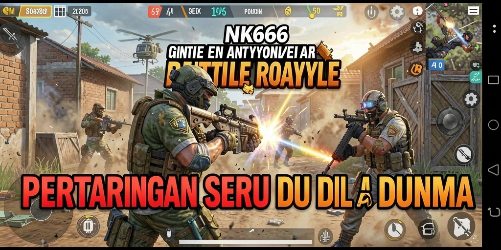 Gameplay intens dalam pertarungan Battle Royale yang mendebarkan.