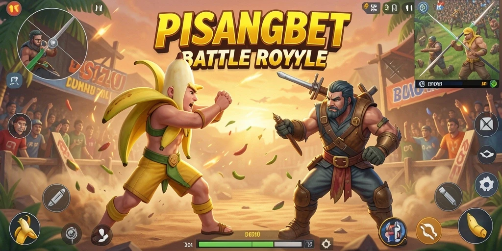 Tangkapan layar menampilkan momen seru dalam PISANGBET saat pemain bertarung di arena.