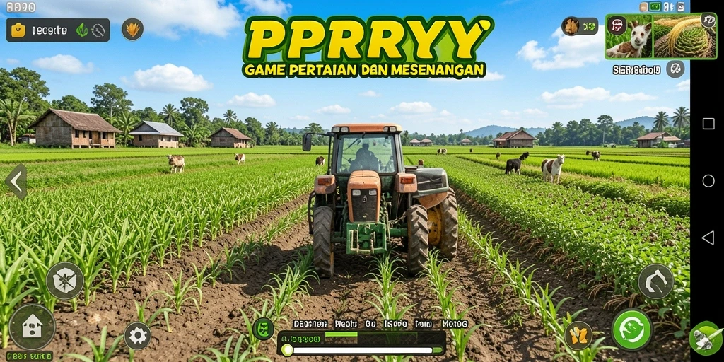 Screenshot PPRRYY menunjukkan aktivitas bertani yang seru dan mengasyikkan.