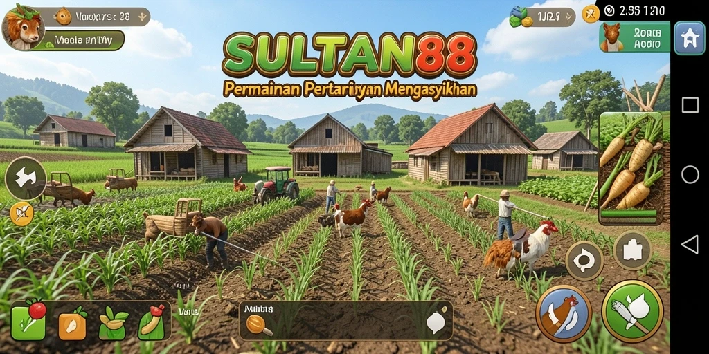 Tampilan seru saat bermain SULTAN88 dengan suasana pertanian.