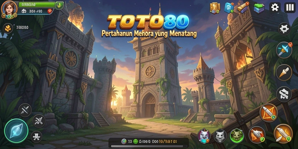 Tampilan menarik dari gameplay menara pertahanan di TOTO80.