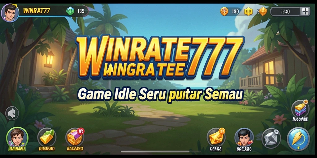 Tampilan gameplay seru dari WINRATE777 yang menampilkan kemajuan Idle.