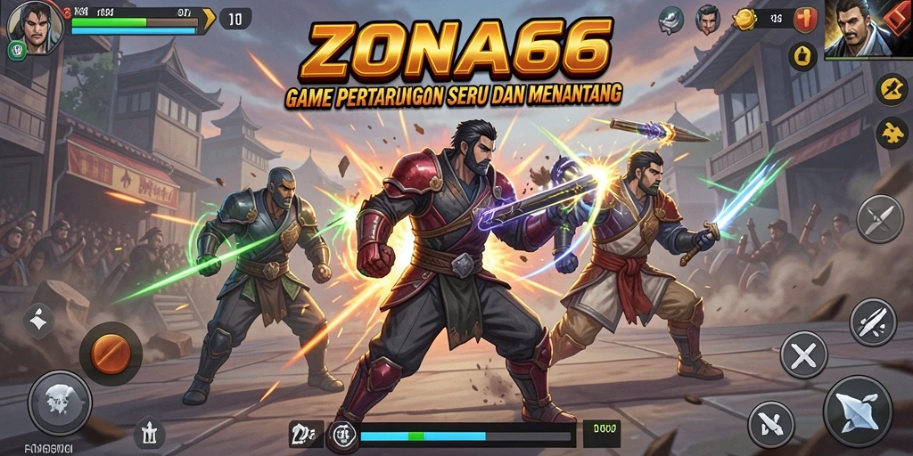 Gameplay menegangkan dalam ZONA66 dengan karakter bertarung.