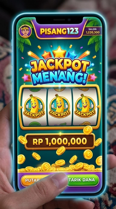 Tampilan beranda aplikasi pisang123 yang menarik dan mudah dinavigasi.